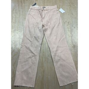 DL 1961 Jeans Patti Straight High Rise Vintage Ankle 27 Peach Bellini Raw 13127